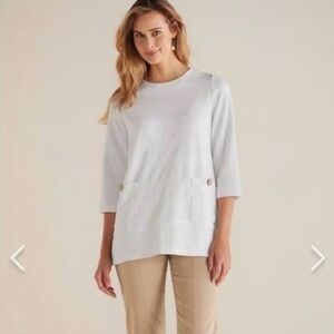 Soft Surroundings Kelly oversized 3/4 sleeve textured tunic